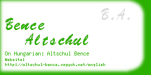bence altschul business card